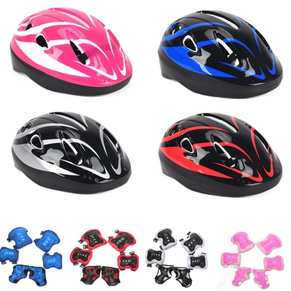 Cycling Gear For Kids - Çocuklar kask diz dirsek pedleri bileklik
