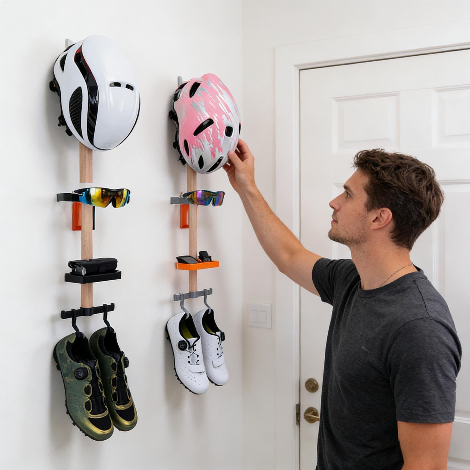 Cycling Gear Wall Storage - Dikey Bisiklet Ekipmanları Düzenleyici Raf, Bisiklet