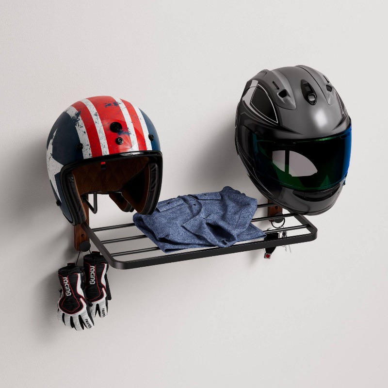 Cycling Gear Wall Storage - Çok Fonksiyonlu Duvara Monte Kask Tutucu